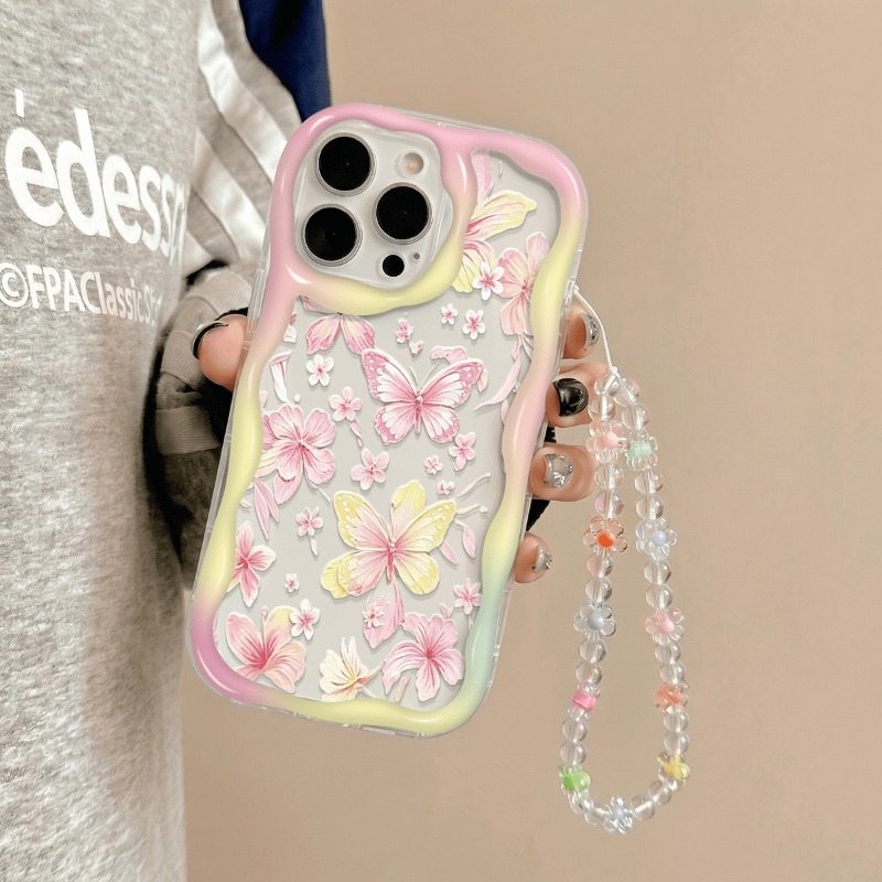 Samsung Galaxy S25 - Pink Flower Butterfly Pattern Phone Case