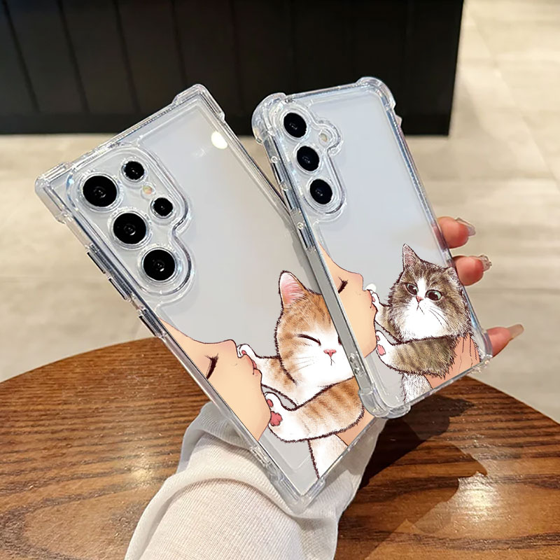 Samsung Galaxy S25 - Kiss Cat Cute Clear Phone Case