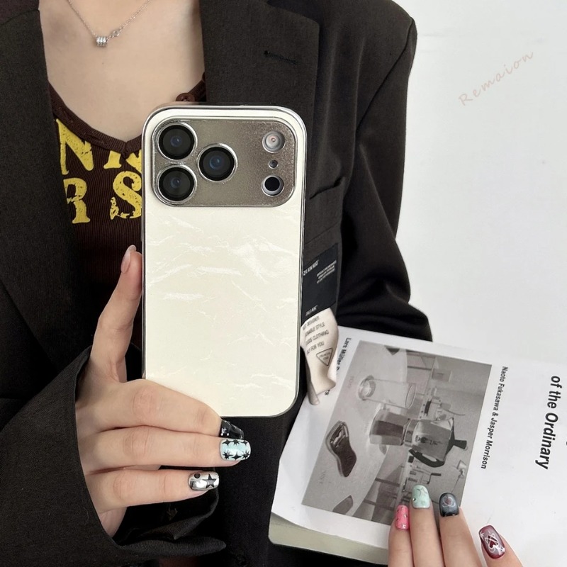 Luxury Plating Learther Phone  - Camera Lens Protector review and price