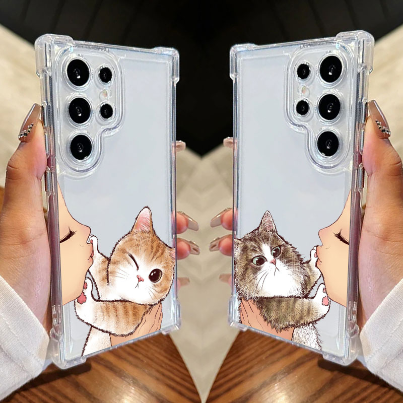 Kiss Cat Cute Clear Phone Case - Samsung Galaxy S25 review and price