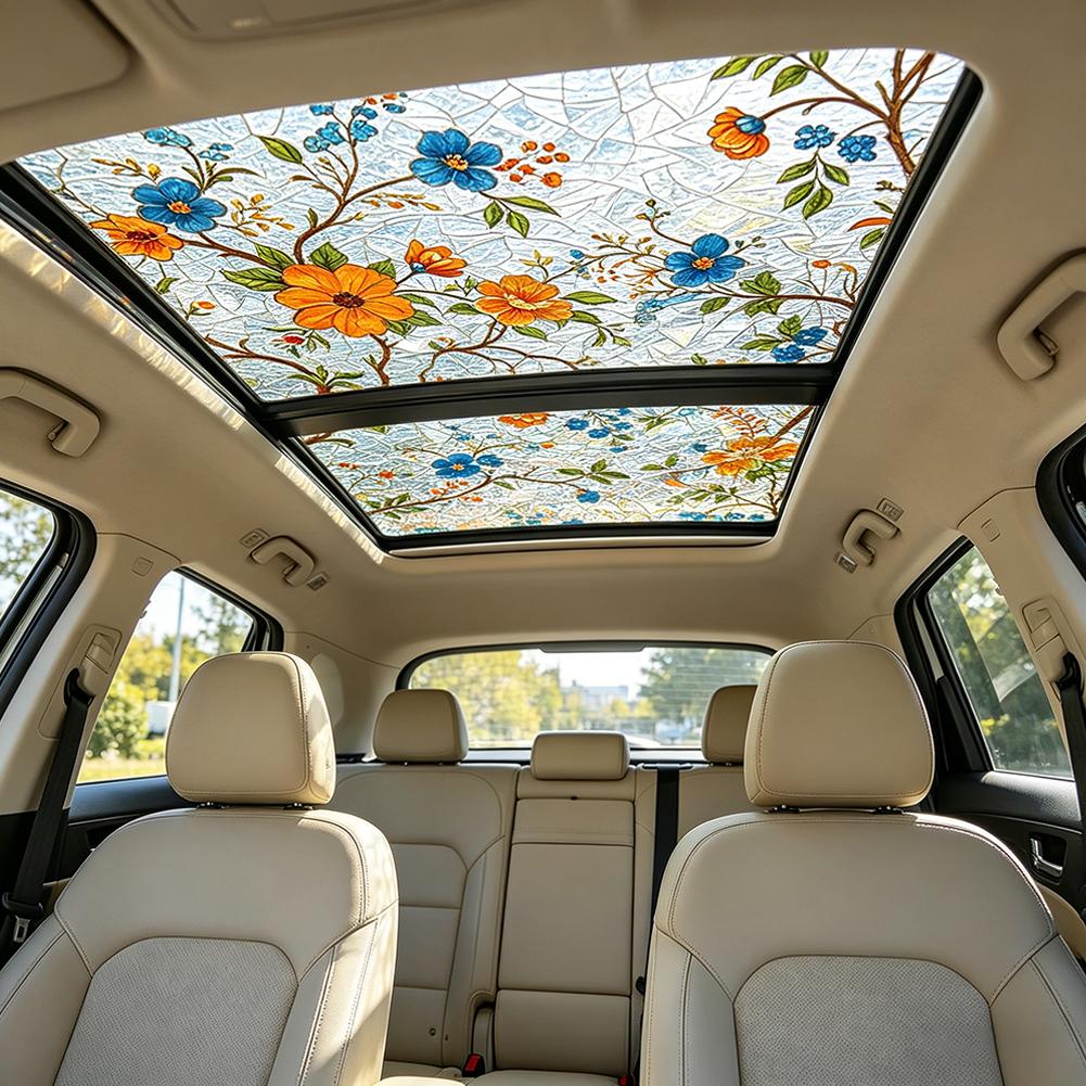 Floral Stained Glass Car Sunro - Glass Protector Auto review and price